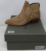 A pair of as new All Saints Weiz suede boots in sand (UK 6).