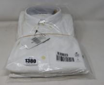 Two men's as new Polo Ralph Lauren white Oxford slim fit shirts (M - RRP £95 each).