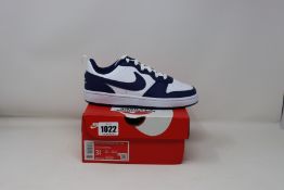 Three pairs of youths as new Nike Court Borough Low 2 trainers (UK 3, 2 x 5.5).