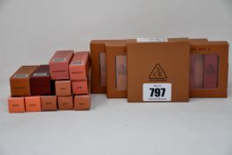 Two 3 concept eyes mood recipe lip colour mini kits, eleven assorted 3 concept eyes lip products and