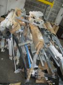 A large quantity of miscellaneous metal and plastic to include threaded rod, plastic electrical