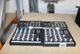 Two T.mix Mix 802 6 channel mixing consoles (Missing power cables).