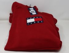 Two as new Tommy Hilfiger hoodies; Core Tommy Logo and TJM Small Flag (Both M).
