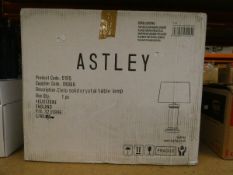 A boxed Astley Cielo solid crystal table lamp.
