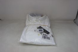 Two men's as new Polo Ralph Lauren white Oxford slim fit shirts (M - RRP £95 each).