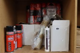 A large quantity of boxed Tiflex Treadmaster joint sealant and Evo-Stick multi purpose impact