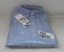 Two men's as new Polo Ralph Lauren blue Oxford slim fit shirts (L - RRP £95 each).