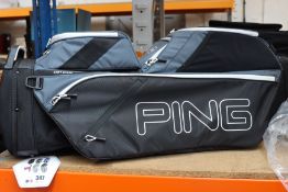 An as new Ping Traverse Golf Cart Bag in slate black and white (Some minor scratches to the