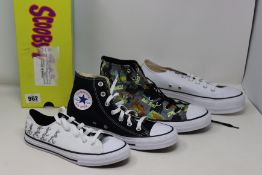 Five pairs of as new Converse footwear; junior CTAS Bugs 80th Anniversary (UK 2), CTAS Hi Scooby Doo