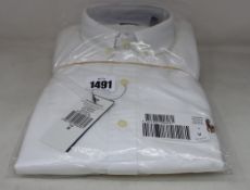 Two men's as new Polo Ralph Lauren white Oxford slim fit shirts (M - RRP £95 each).