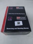 Two boxed as new Brigade reversing and warning alarms for vehicles.