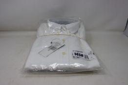 Two men's as new Polo Ralph Lauren white Oxford slim fit shirts (M - RRP £95 each).