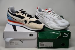 Two pairs of as new Puma trainers; Mirage OG (UK 10.5) and RS-X3 Millennium (UK 7.5).
