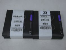 Ten sets of as new D'Addario XT 11/52 Phosphor Bronze Custom Light guitar strings.