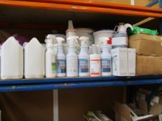 A quantity of assorted anti-bacteria cleaners/wipes.