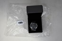 A men's boxed as new Emporio Armani AR2447 black chronograph watch.
