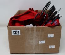 Ten as new Calvin Klein triangle bra's in red (8 x M, 2 x L) together with three pairs of matching