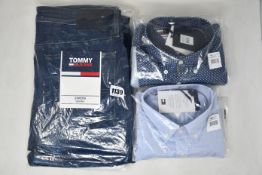 Two as new Tommy Hilfiger shirts (L) and Tommy Jeans Simon skinny jeans (W36/L34).