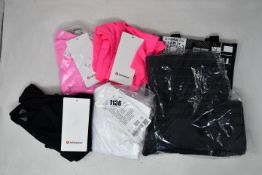 Two as new LuluLemon Femme Force Crop tank (Size 4 - RRP £58 each), On The Fly 7/8 pants (Size 4 -