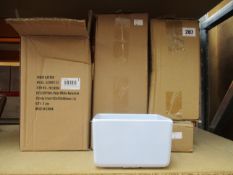 A collection of boxed Dalebrook Melamine catering dishes and risers to include: 6 x Polar White