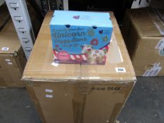 Thirty boxed as new Purple Ladybug Unicorn Piggy Bank Craft Kits.