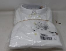 Two men's as new Polo Ralph Lauren white Oxford slim fit shirts (M - RRP £95 each).