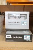 Five as new Assa Abloy Code Door Handles (8812 for Euro/DIN lock cases, right handed).