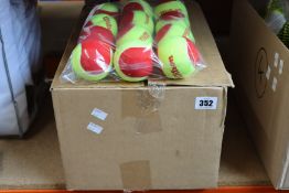 Six packs of twelve as new Wilson Starter Red Tennis Balls.