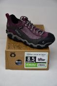 A pair of women's as new Oboz Firebrand II Low B-Dry waterproof walking shoes (UK 6).