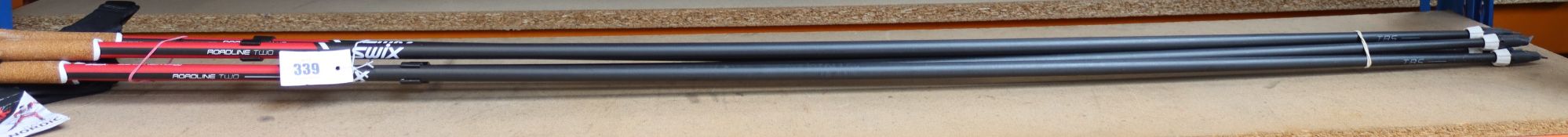 Two pairs of SWIX Roadline 2 Roller-Ski Poles (Pro Fit 3D Large).