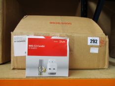 Twenty boxed as new Danfoss RAS-C2 Angled Thermostatic Radiator Valves 013G6055.