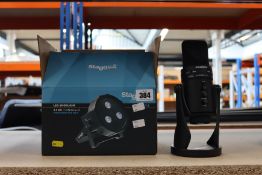 A pre-owned Samson G Track Pro microphone (Missing power cable) and a pre-owned Stagg Ecopar1 LED