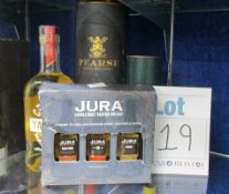 Six bottles of assorted malt whisky's, Pearse 12 year old single malt Irish whisky (700m), Crabbie's