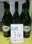 Nine bottles of Croft original sherry (1000ml) (Over 18s only).