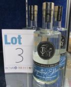 Three bottle of Taplin & Mageean Wenslydale dry gin, Signature Edition (500ml) (Over 18s only).
