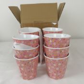 Twelve boxed as new Rice melamine cups easter flower print