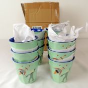 Twelve boxed as new Rice melamine cups with space print