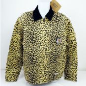 A bagged as new Carhartt Wacko Maria OG Detroit Jacket Leopard Print, size XL