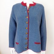 A bagged as new Ladies cardigan with trimmings Azure Blue / Pink X-Small