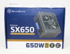 A boxed as new SilverStone SX650 650W SFX Fully Modular 80 Plus Power Supply (SST-SX650-G v1.1) (Box