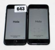 SOLD FOR PARTS: Two pre-owned Apple iPhone 6 (Global/Sprint/A1586) in Black (Both iCloud