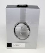 A boxed as new pair of Bose QuietComfort 35 II Wireless Noise Cancelling Headphones in Silver (Box