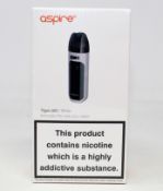 Five boxed as new Aspire Tigon AIO Pod Vape Kits in White (Boxes sealed) (Over 18's only).