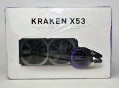 NZXT Kraken X53 240mm Liquid Cooler with RGB (P/N: RL-KRX53-01) (Box sealed, damaged box).