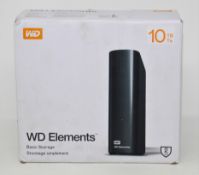 A boxed as new WD Elements 10TB Basic Storage External Desktop Hard Drive (Serial: 1EK65M9Z) (Box
