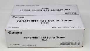 A boxed as new Canon varioPRINT 135 Series Black Toner Twin Pack (Art: 1060083015 6117B004[AA]