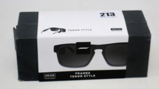 A pre-owned pair of Bose Frames Tenor Bluetooth Audio Sunglasses in Black with storage case and
