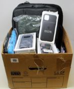 A quantity of assorted as new laptop bags and phone cases.