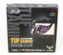 A boxed ASUS TUF GAMING B550-PLUS AMD B550 Aura Sync AM4 PCIe 4.0 Motherboard (Appears as new, box