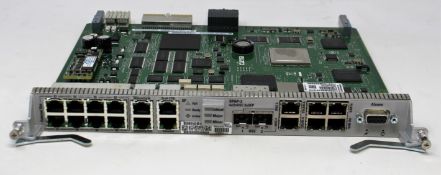 A pre-owned Ciena NTK555NA WOCUAZPKAA SPAP-2 w/2x0SC 2xSFP Shelf Processor (Untested, sold as